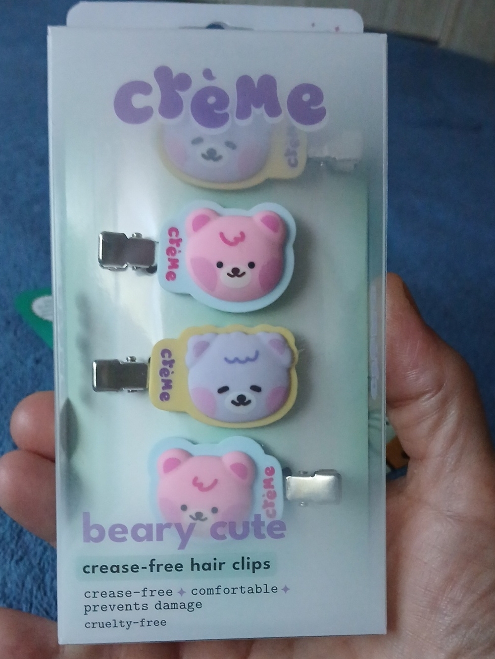 The Crème Shop 4 Piece Beary Cute Pastel Bear Hair Clips